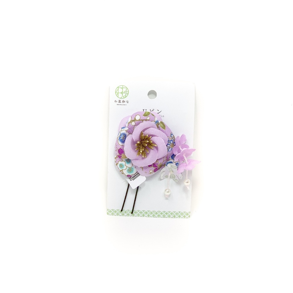 Japanese Upin - Hair Pin with Fabric Flower
